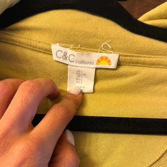 C&C California Yellow Long Sleeve Polo Sweatshirt - Picture 2 of 5
